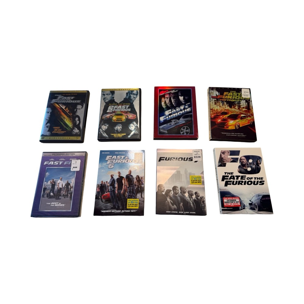Fast and Furious‎ 1-8 DVD Blu-ray Movie Collection Lot Vin Diesel Paul Walker